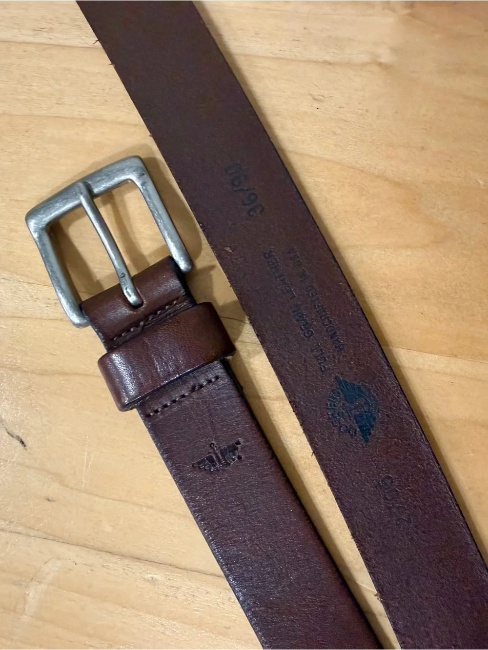 Dockers Brown Full Grain Leather Belt | Size 36/90 | Made in USA